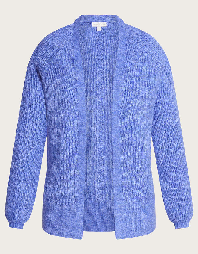 Super-Soft Edge to Edge Cardigan with Recycled Polyester, Blue (BLUE), large