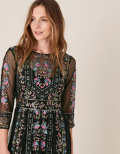 Florencia Embellished Maxi Dress, Black (BLACK), large
