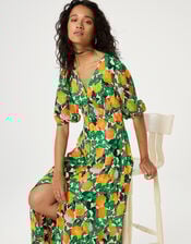 Fabienne Chapot Ana Fruity Floral Midi Dress, Green (GREEN), large