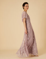 Rhonda Embellished Maxi Dress, Brown (MOCHA), large
