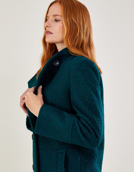 Blake Boucle Double Breasted Coat Teal, Teal (TEAL), large
