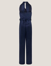Tia Twist Sleeveless Jumpsuit, Blue (NAVY), large