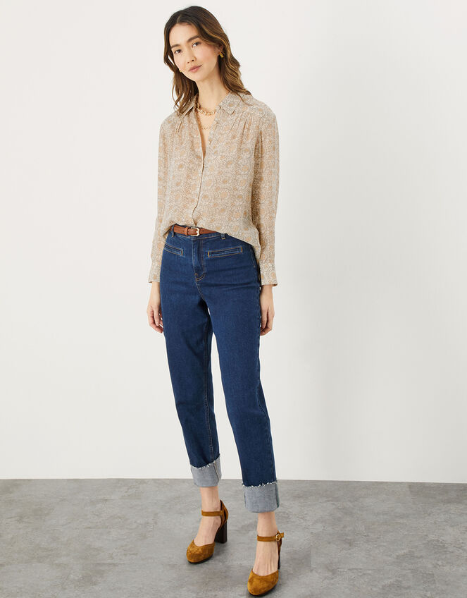 Tally Print Blouse with Sustainable Viscose, Natural (NEUTRAL), large