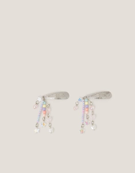 2-Pack Beaded Charm Hair Clips , , large