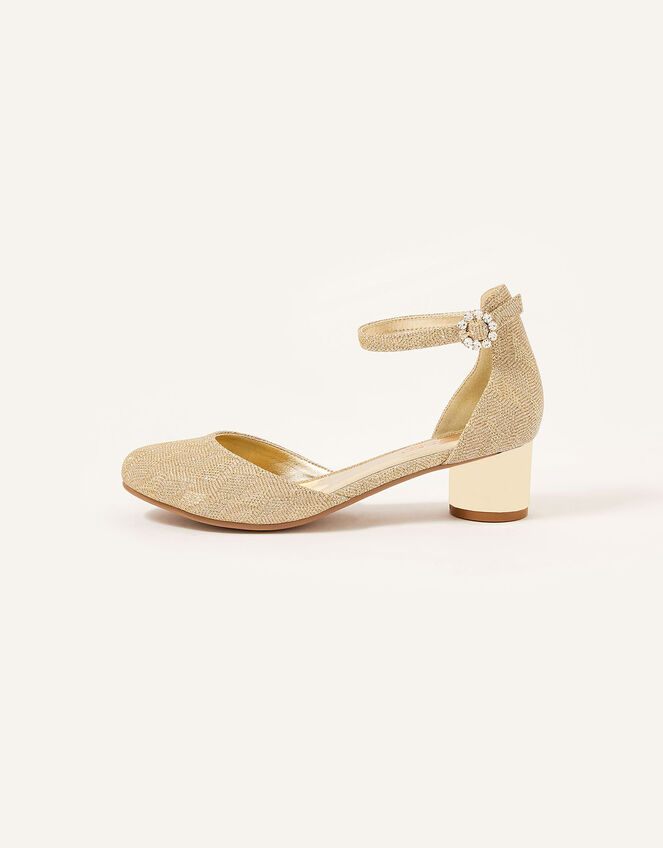 Shimmer Two-Part Heels, Gold (GOLD), large