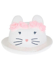 Baby Maggie Bunny Bowler Hat, White (WHITE), large