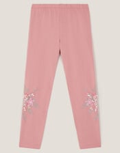 Butterfly Embellished Leggings, Pink (PINK), large