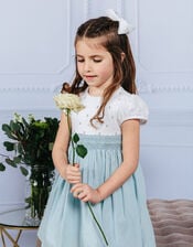 Trotters Rose Hand Smocked Dress, Blue (BLUE), large