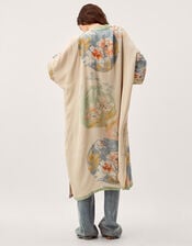 Clemence Amelie Floral Long Kimono, Cream (CREAM), large