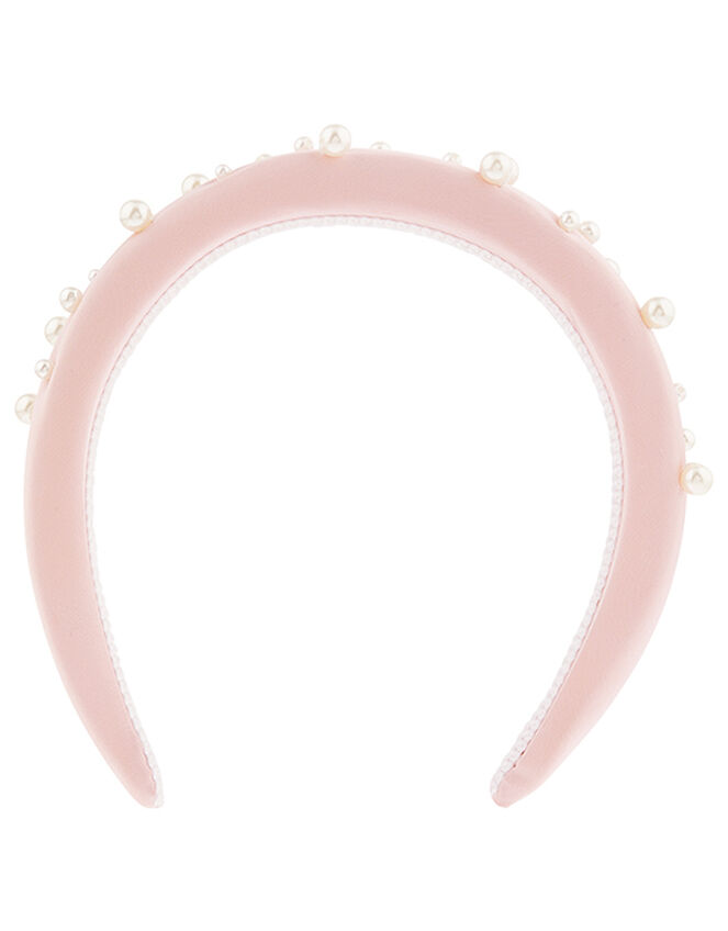 Satin and Pearl Padded Headband, , large