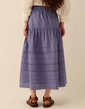 East Betsy Cotton Poplin Midi Skirt, Blue (BLUE), large