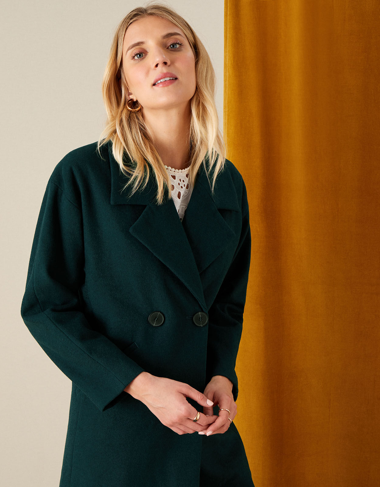 Monsoon green coat online