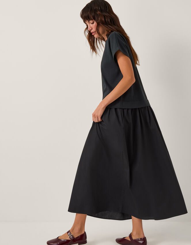 Felly Cap Sleeve Mix Maxi Dress, Blue (NAVY), large