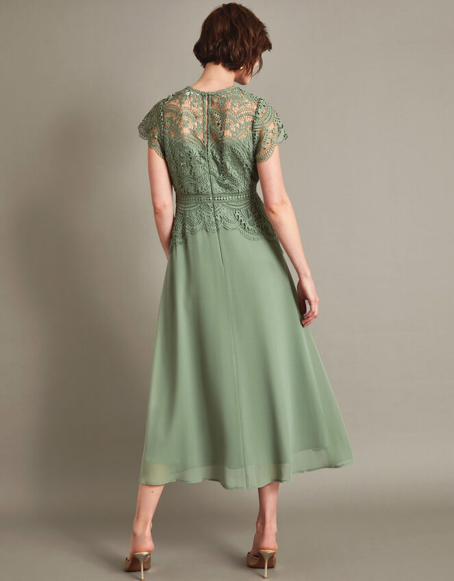 Monica Lace Midi Bridesmaid Dress, Green (OLIVE), large