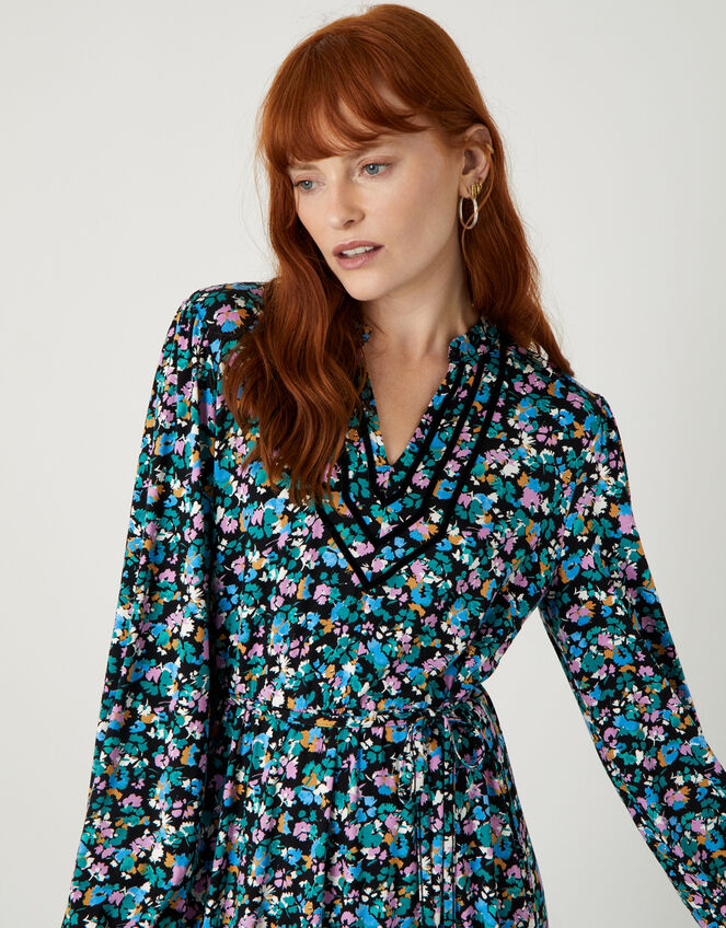 Ditsy Print Jersey Midi Dress, Multi (MULTI), large