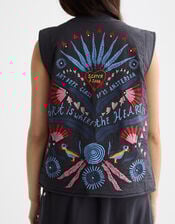 Scotch & Soda Embroidered Waistcoat, Grey (CHARCOAL), large