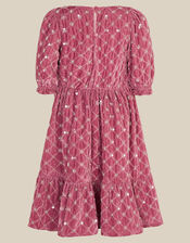 Gracie Embellished Velvet Party Dress, Pink (DARK PINK), large