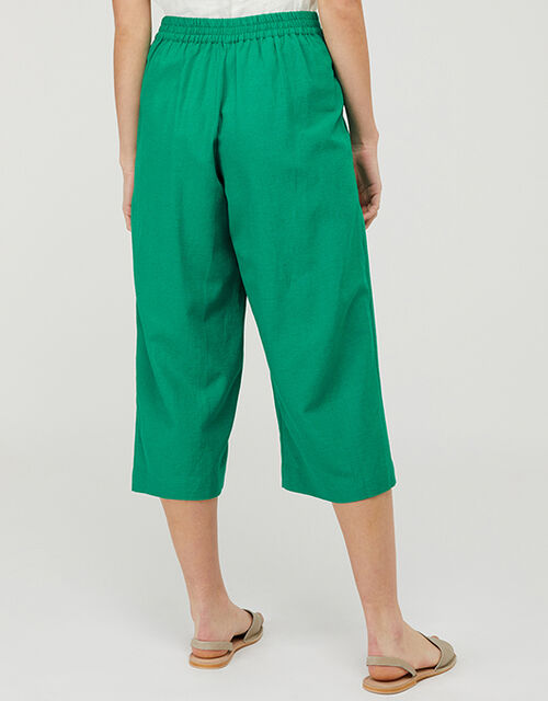 Eureka Culottes in Linen Blend Green | Trousers & Leggings | Monsoon Global.