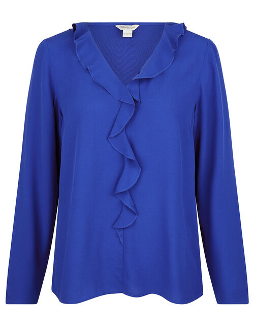 Ruffle Long Sleeve Blouse With Lenzing Ecovero Blue Tops T Shirts Monsoon Global Also set sale alerts and shop exclusive offers only on shopstyle uk. monsoon