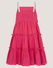 Crochet Flower Tiered Dress, Pink (PINK), large