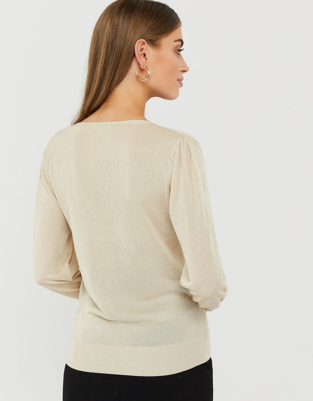 Gold knit jumper sale