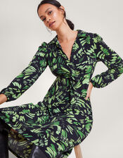 Ophelia Print Midi Dress, Green (GREEN), large