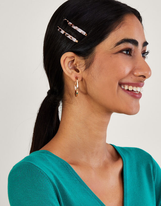 Tortoiseshell Hair Slides 4 Pack, , large