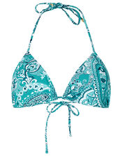 Paisley Bikini Top with Recycled Polyester , Blue (TURQUOISE), large