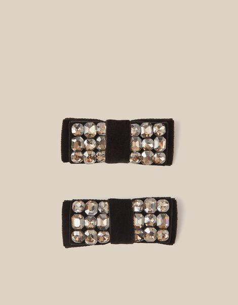 2-Pack Jewel Bow Hair Clips, , large