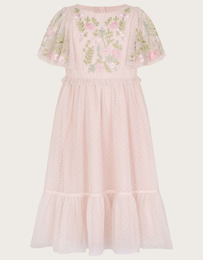 Avalyn Flutter Sleeve Dress, Pink (PINK), large