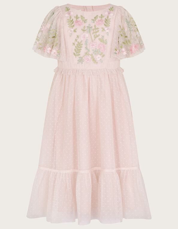 Avalyn Flutter Sleeve Dress, Pink (PINK), large
