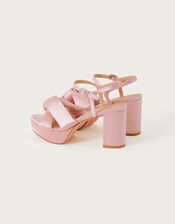 Satin Platform Heels, Pink (PINK), large