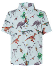 Mason Dinosaur Short-Sleeve Shirt, Blue (BLUE), large