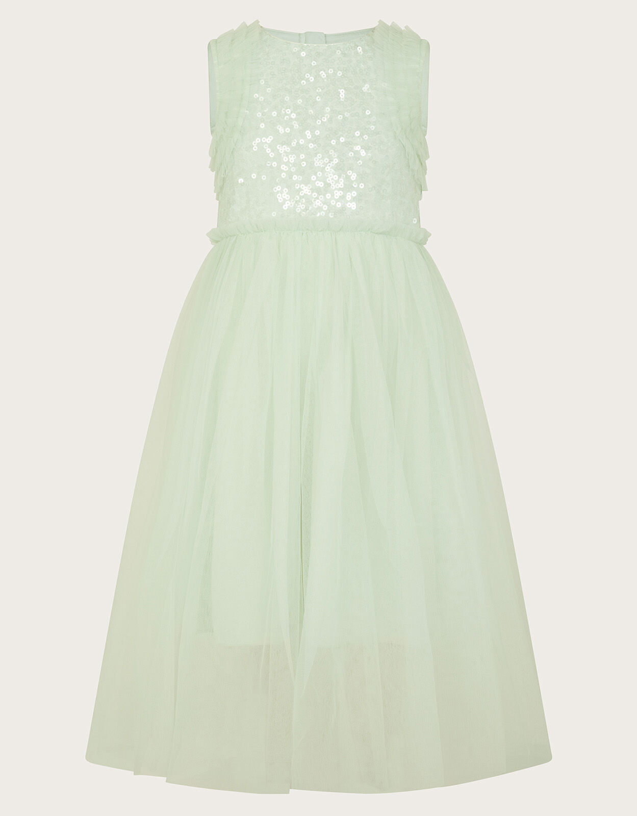Priscilla Sequin Ruffle Dress Green