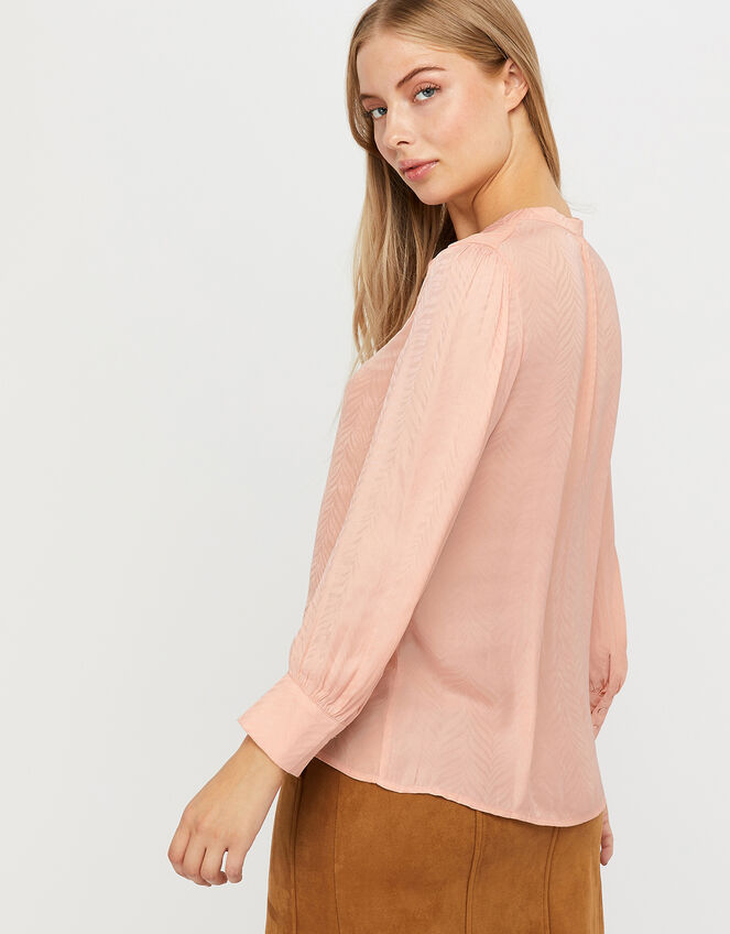 Alyssa Zebra Jacquard Blouse, Pink (PINK), large