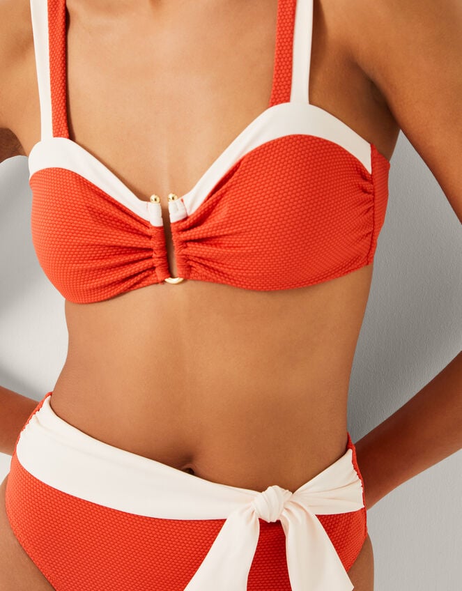 Sabrina Two Tone Bikini Top, Orange (RUST), large