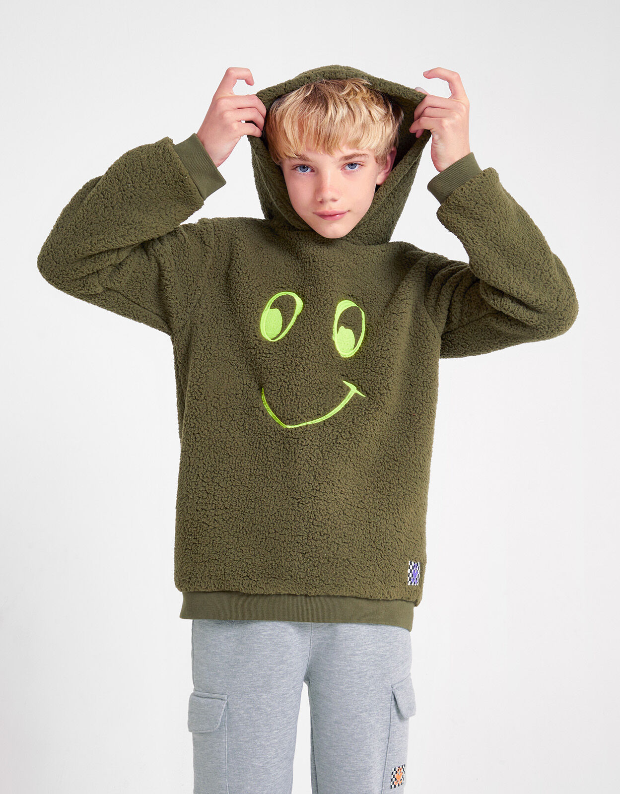 Boys khaki hoody sale