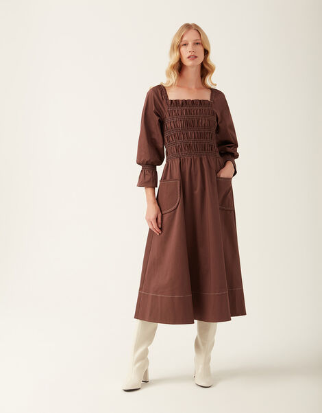 Mirla Beane Teja Dress Brown, Brown (BROWN), large
