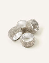 Beaded Napkin Ring Set, , large