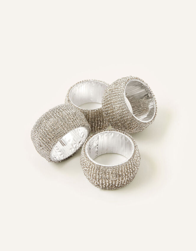 Beaded Napkin Ring Set, , large
