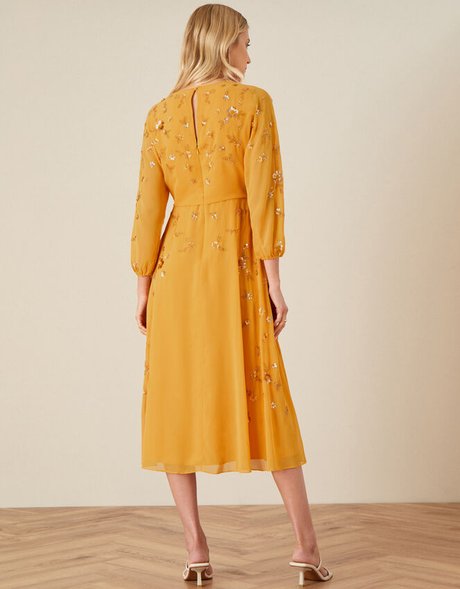 Danni Sequin Dress, Yellow (OCHRE), large