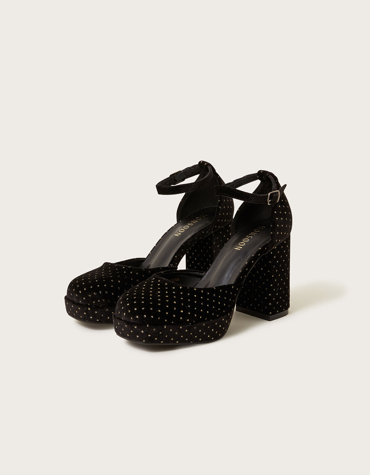 Black velvet heels closed sale toe