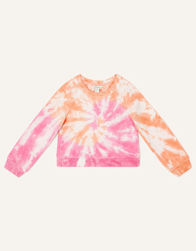 Tie Dye Loose Sweat Top, Pink (PINK), large