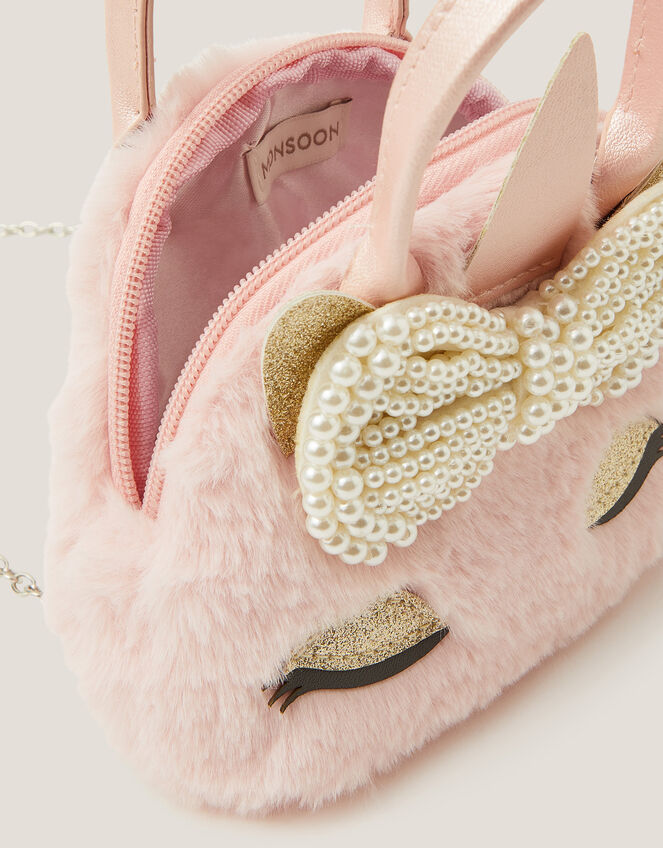 Fluffy Bow Unicorn Handbag, , large