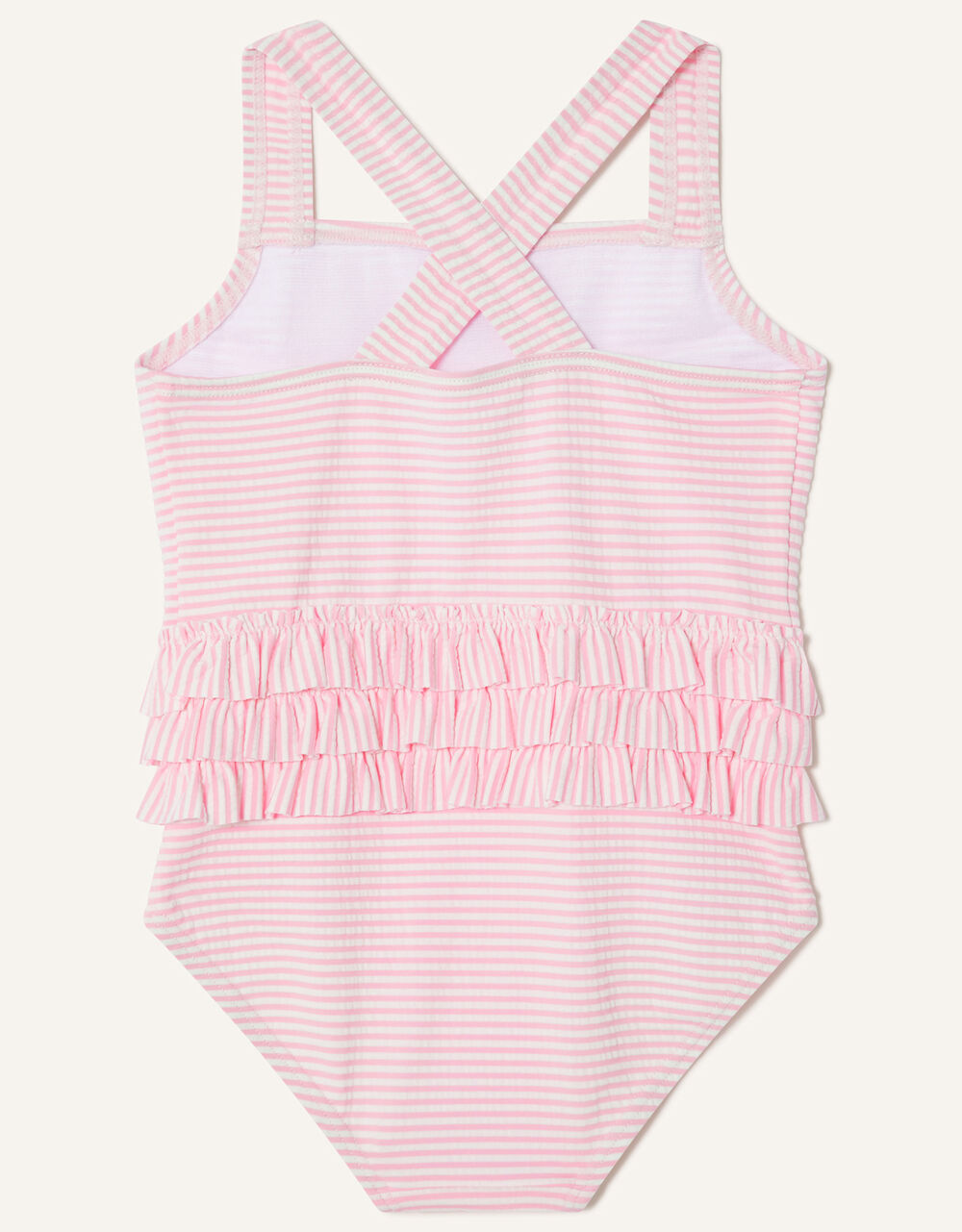 Baby Seersucker Ruffle Swimsuit Pink