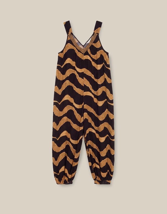 Zahara Sleeveless Print Jumpsuit, Black (BLACK), large