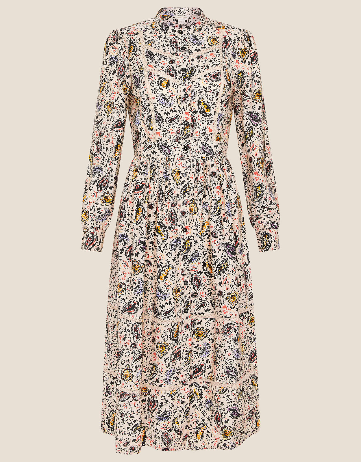 Paisley Print Lace Trim Dress Ivory | Day Dresses | Monsoon Global.