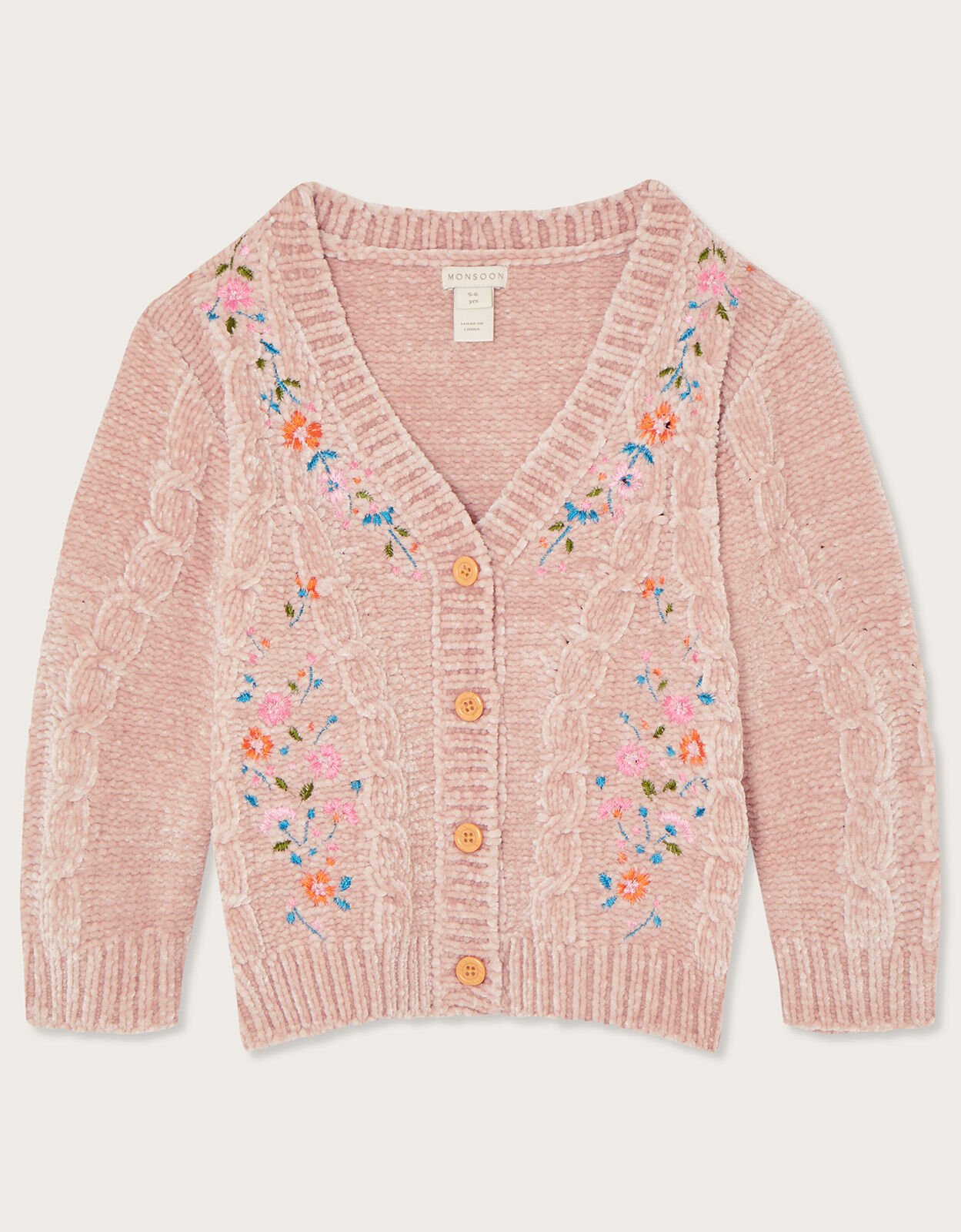 Embroidered chenille cardigan online