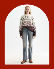 Scotch & Soda Metallic Celestial Fair Isle Jumper, Multi (MULTI), large