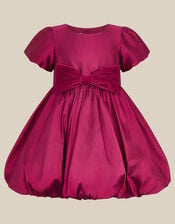 Baby Velvet Bow Bubble Hem Party Dress, Red (RED), large